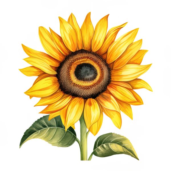 Watercolor Sunflower Clipart: Vibrant Floral PNG JPG (Digital Download) — image 2