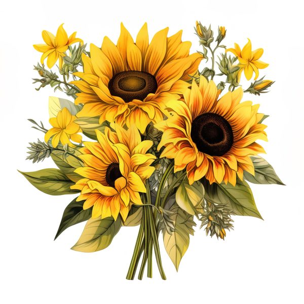 Watercolor Sunflower Clipart: Vibrant Floral PNG JPG (Digital Download) — image 9