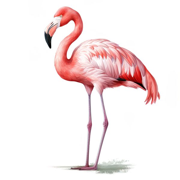 Tropical Flamingo Watercolor Clipart: Lush Palm Leaves (JPG, PNG) — image 1