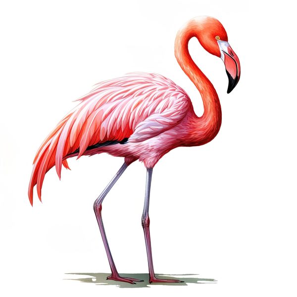 Tropical Flamingo Watercolor Clipart: Lush Palm Leaves (JPG, PNG) — image 4
