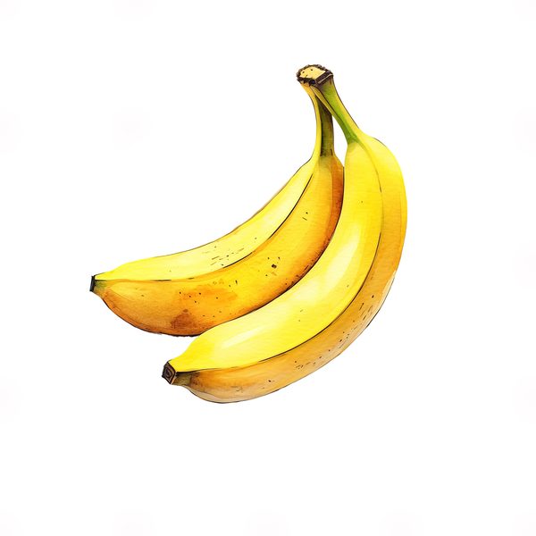 Watercolor Banana Clipart: Fruit Basket PNG, Commercial Use (Digital Download) — image 1