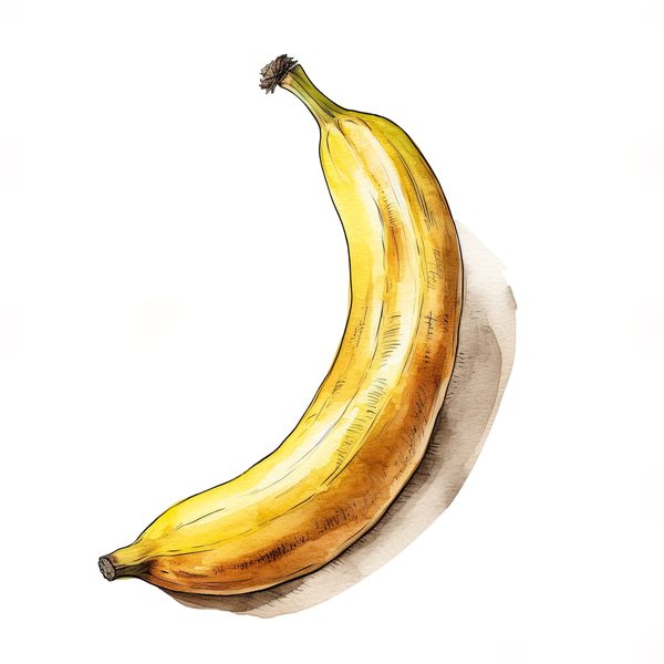 Watercolor Banana Clipart: Fruit Basket PNG, Commercial Use (Digital Download) — image 6