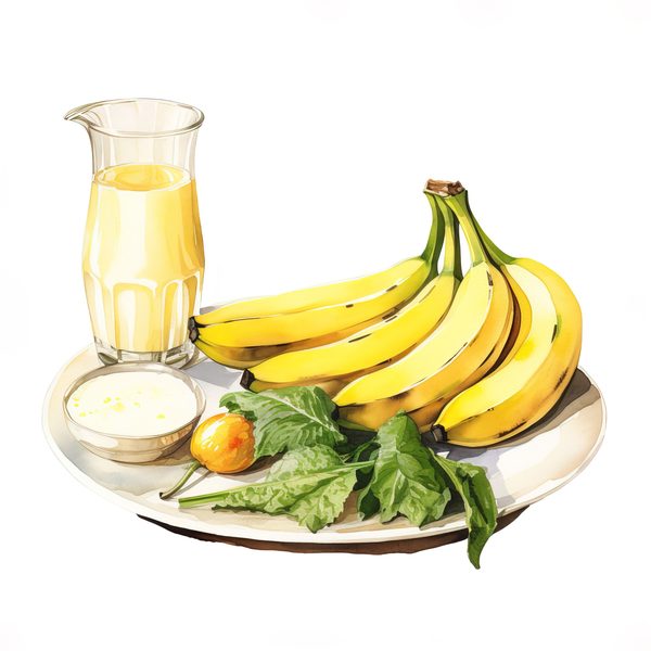 Watercolor Banana Clipart: Fruit Basket PNG, Commercial Use (Digital Download) — image 7