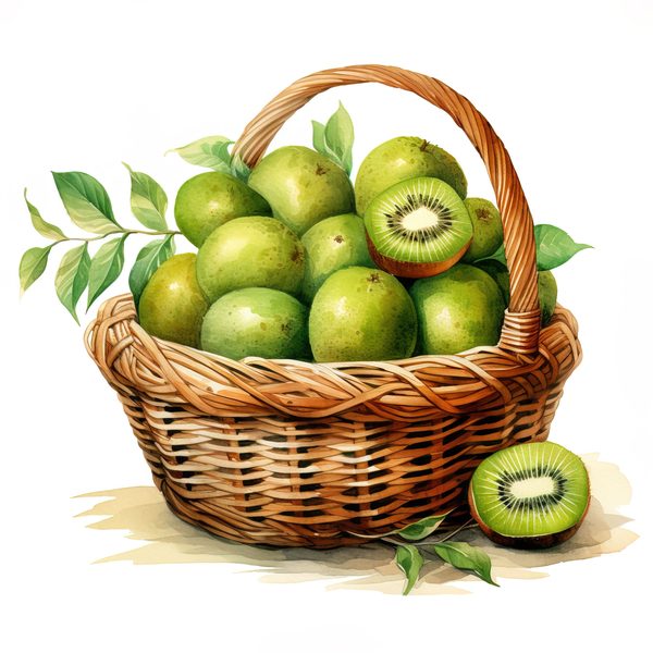 Kiwi Drink Watercolor Clipart: Tropical Fruit Illustrations (PNG, JPG) — image 4