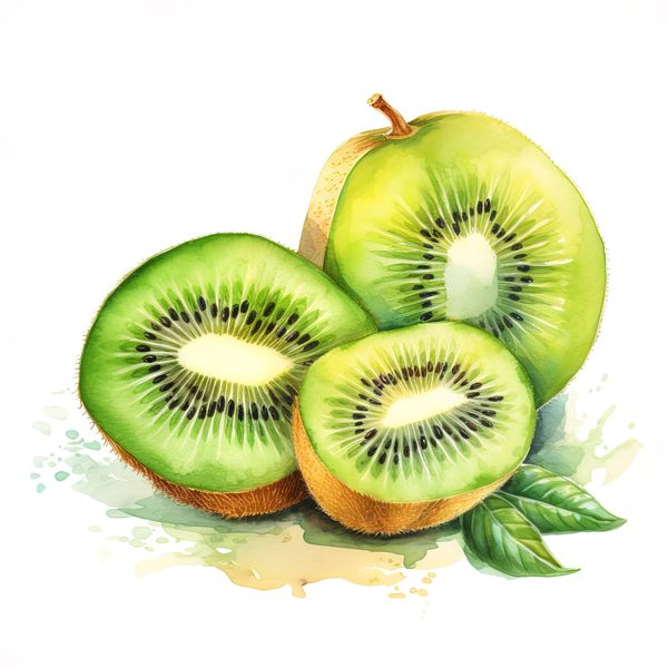 Kiwi Drink Watercolor Clipart: Tropical Fruit Illustrations (PNG, JPG) — image 9