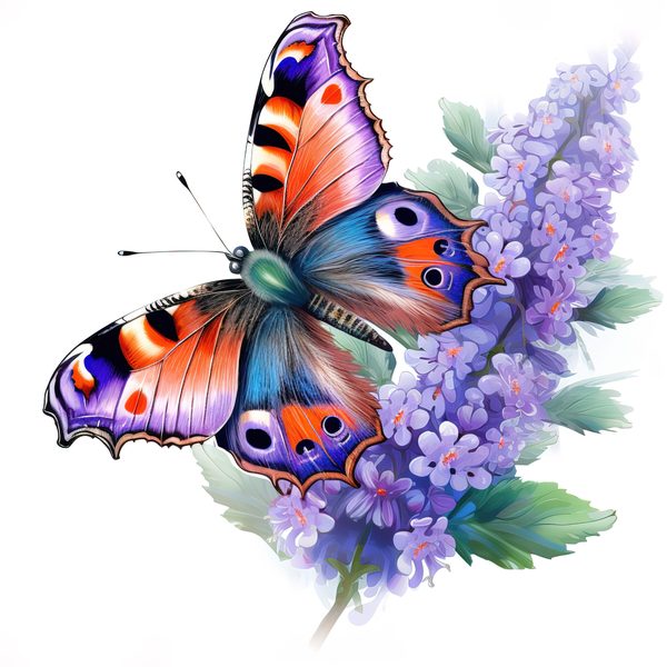Watercolor Butterfly Clipart: Thistle Art, DIY Graphics (JPG, PNG) — image 5