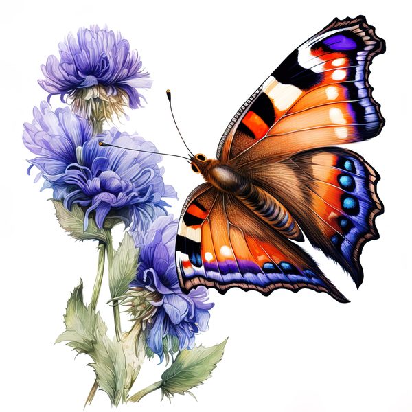 Watercolor Butterfly Clipart: Thistle Art, DIY Graphics (JPG, PNG) — image 8