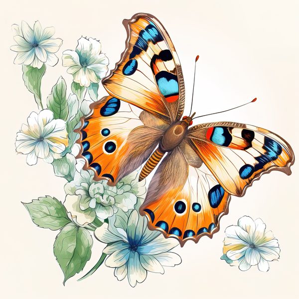 Watercolor Butterfly Clipart: Thistle Art, DIY Graphics (JPG, PNG) — image 9