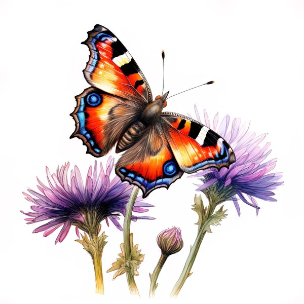 Watercolor Butterfly Clipart: Thistle Art, DIY Graphics (JPG, PNG) — image 10
