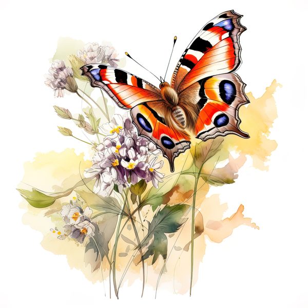 Watercolor Butterfly Clipart: Thistle Art, DIY Graphics (JPG, PNG) — image 12