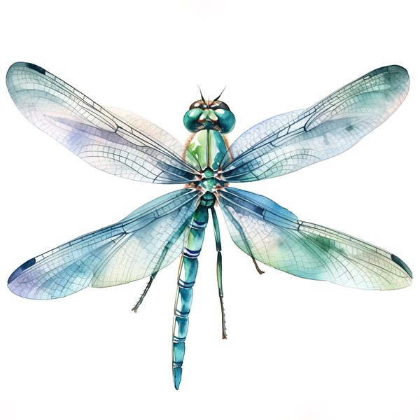 Watercolor Blue Dragonfly Clipart for digital crafting (10 PNGs, Digital Download, Commercial Use) — image 7