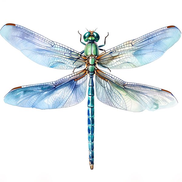 Watercolor Blue Dragonfly Clipart for digital crafting (10 PNGs, Digital Download, Commercial Use) — image 8