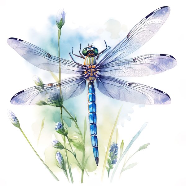 Watercolor Blue Dragonfly Clipart for digital crafting (10 PNGs, Digital Download, Commercial Use) — image 9