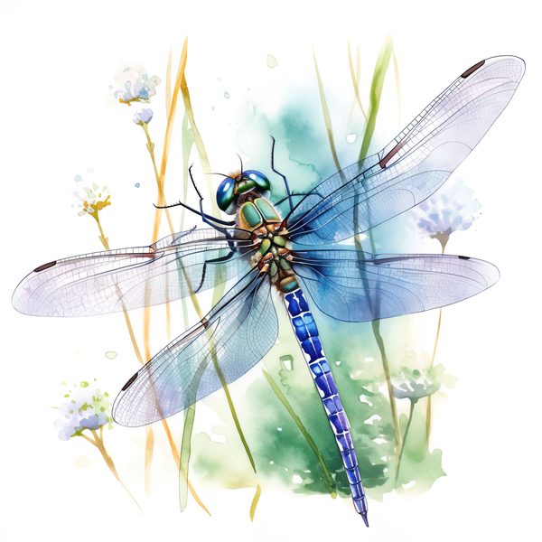 Watercolor Blue Dragonfly Clipart for digital crafting (10 PNGs, Digital Download, Commercial Use) — image 11