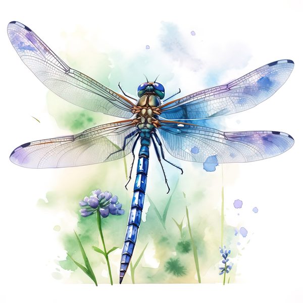 Watercolor Blue Dragonfly Clipart for digital crafting (10 PNGs, Digital Download, Commercial Use) — image 12