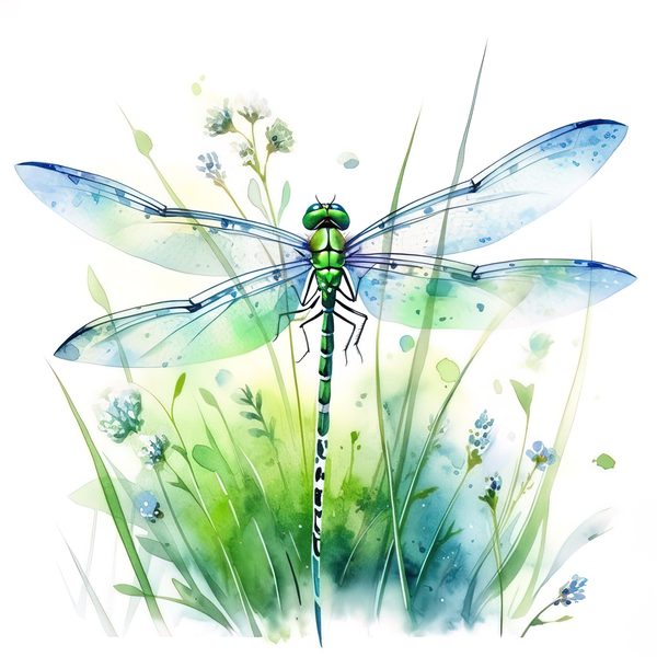Watercolor Blue Dragonfly Clipart for digital crafting (10 PNGs, Digital Download, Commercial Use) — image 13
