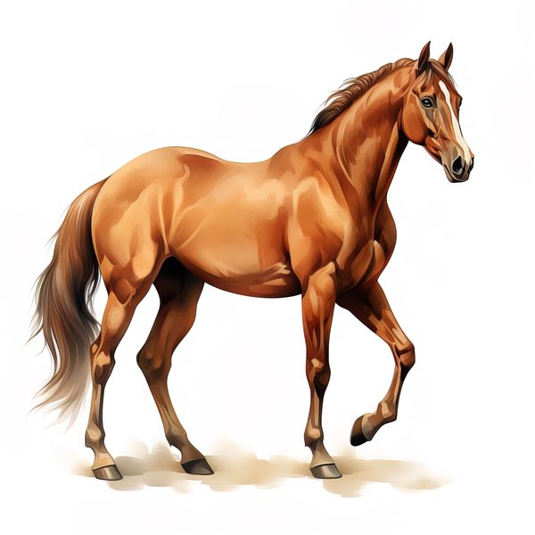 Watercolor Thoroughbred Horse Art: Racehorse Portrait PNG (Commercial Use) — image 2