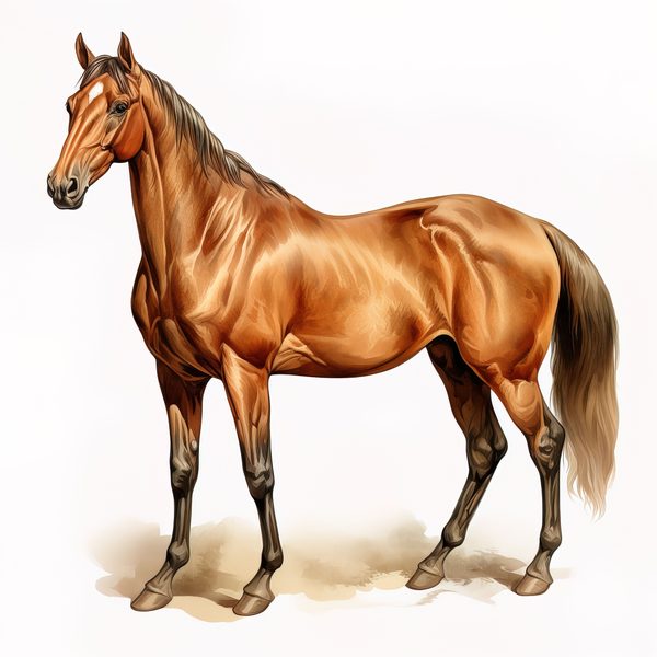 Watercolor Thoroughbred Horse Art: Racehorse Portrait PNG (Commercial Use) — image 10