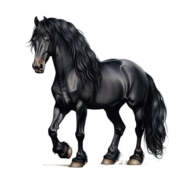 Watercolor Friesian Horse Clipart for Digital Crafting and Sublimation (Digital Download, Commercial Use) — image 12