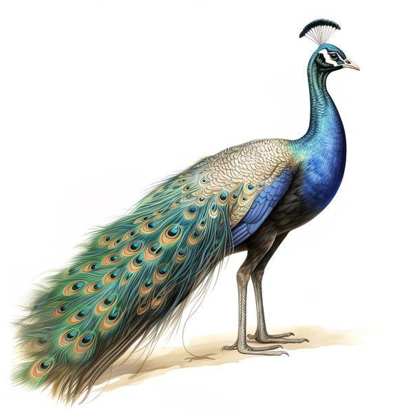Watercolor Peacock Clipart: Tropical Floral Bird Art (Digital Download, Commercial Use) — image 3