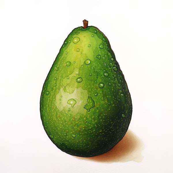 Watercolor Avocado Clipart: Fruit Illustration for Menu Design (Digital Download) — image 5