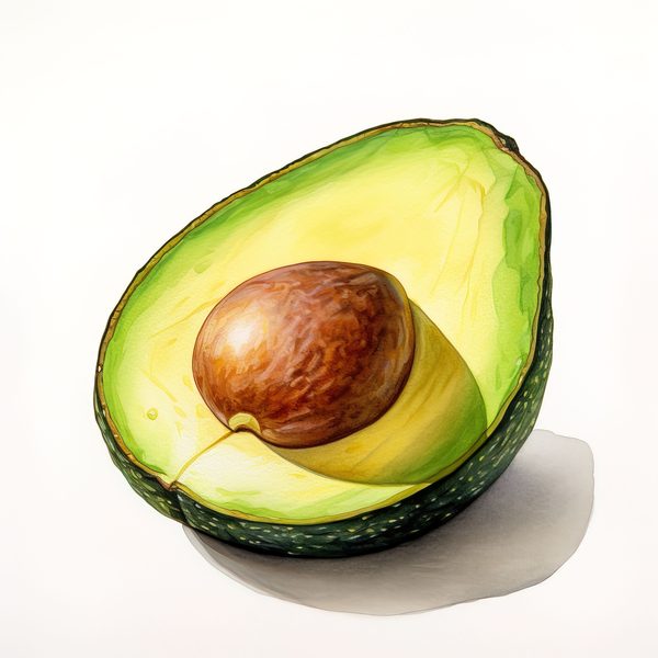 Watercolor Avocado Clipart: Fruit Illustration for Menu Design (Digital Download) — image 8