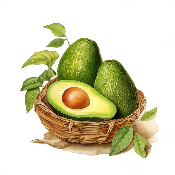 Watercolor Avocado Clipart: Fruit Illustration for Menu Design (Digital Download) — image 10