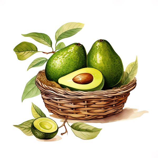 Watercolor Avocado Clipart: Fruit Illustration for Menu Design (Digital Download) — image 11