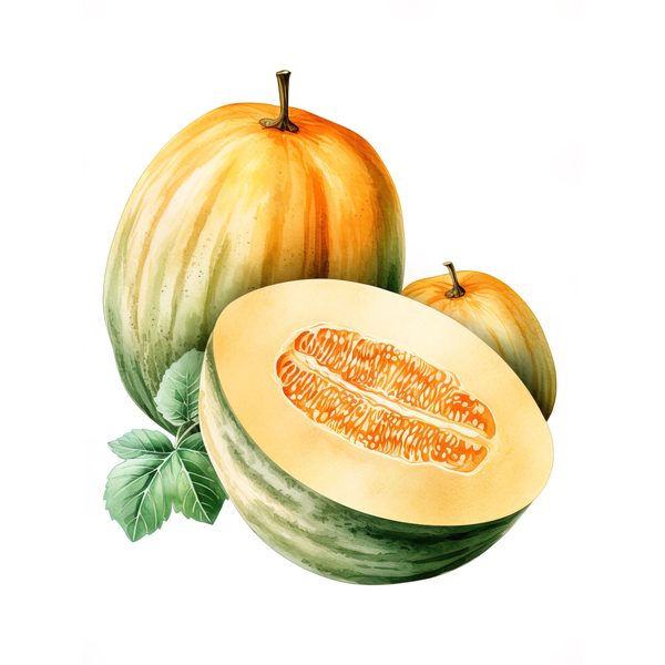 Melon Watercolor Clipart: Cantaloupe & Honeydew Art (JPG, PNG) — image 2