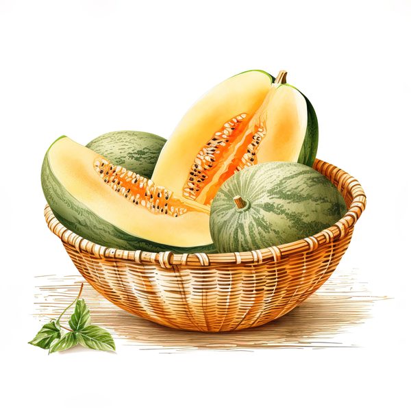 Melon Watercolor Clipart: Cantaloupe & Honeydew Art (JPG, PNG) — image 3