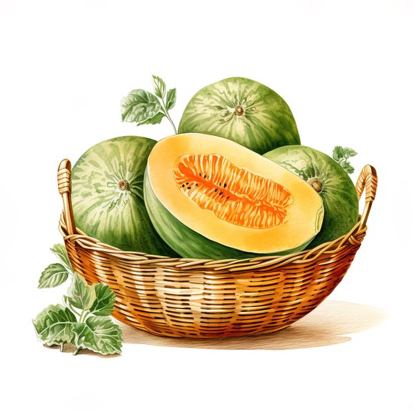 Melon Watercolor Clipart: Cantaloupe & Honeydew Art (JPG, PNG) — image 4