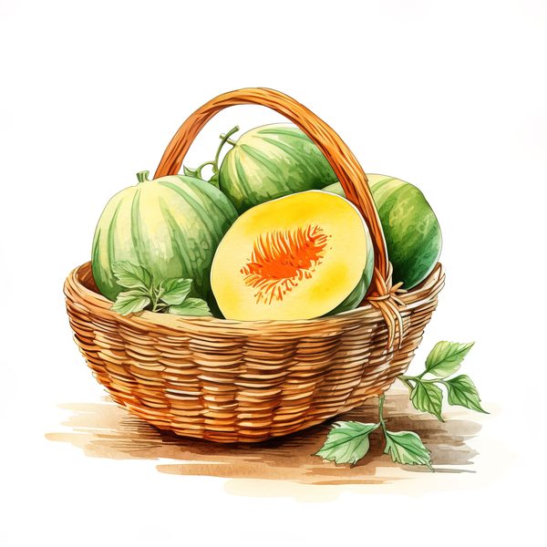 Melon Watercolor Clipart: Cantaloupe & Honeydew Art (JPG, PNG) — image 5