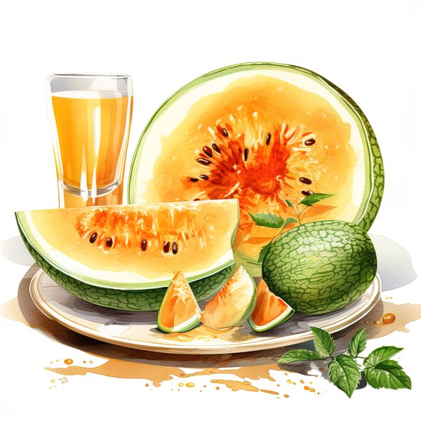 Melon Watercolor Clipart: Cantaloupe & Honeydew Art (JPG, PNG) — image 6