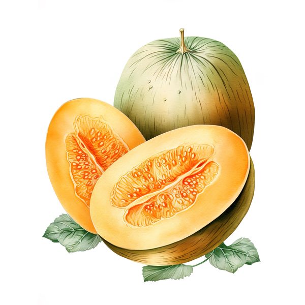 Melon Watercolor Clipart: Cantaloupe & Honeydew Art (JPG, PNG) — image 7
