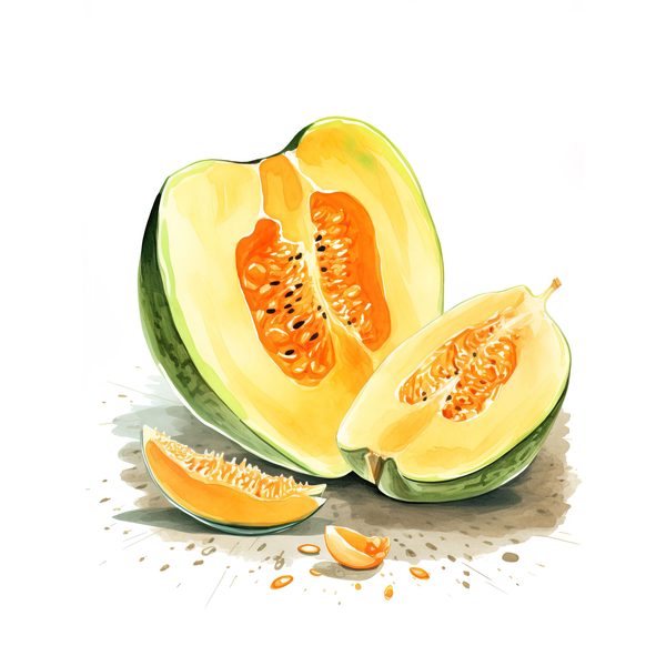 Melon Watercolor Clipart: Cantaloupe & Honeydew Art (JPG, PNG) — image 8