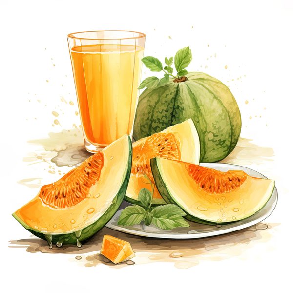 Melon Watercolor Clipart: Cantaloupe & Honeydew Art (JPG, PNG) — image 9