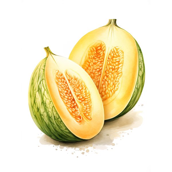 Melon Watercolor Clipart: Cantaloupe & Honeydew Art (JPG, PNG) — image 10