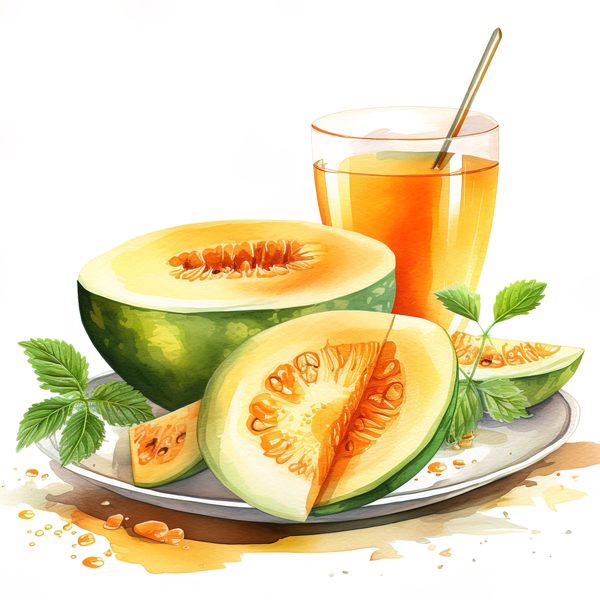 Melon Watercolor Clipart: Cantaloupe & Honeydew Art (JPG, PNG) — image 12