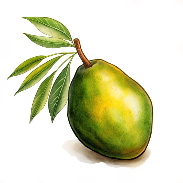Watercolor Mango Clipart, Fruit Basket Art (PNG JPG, 300 DPI) — image 8