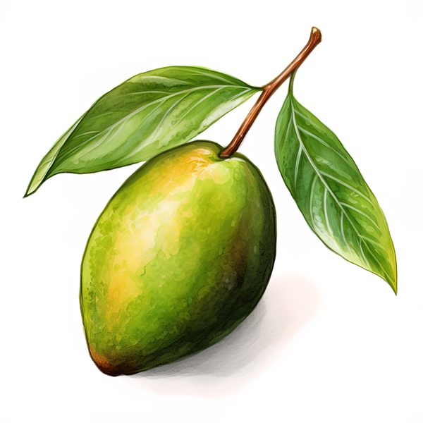 Watercolor Mango Clipart, Fruit Basket Art (PNG JPG, 300 DPI) — image 9