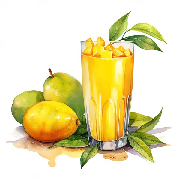 Watercolor Mango Clipart, Fruit Basket Art (PNG JPG, 300 DPI) — image 11