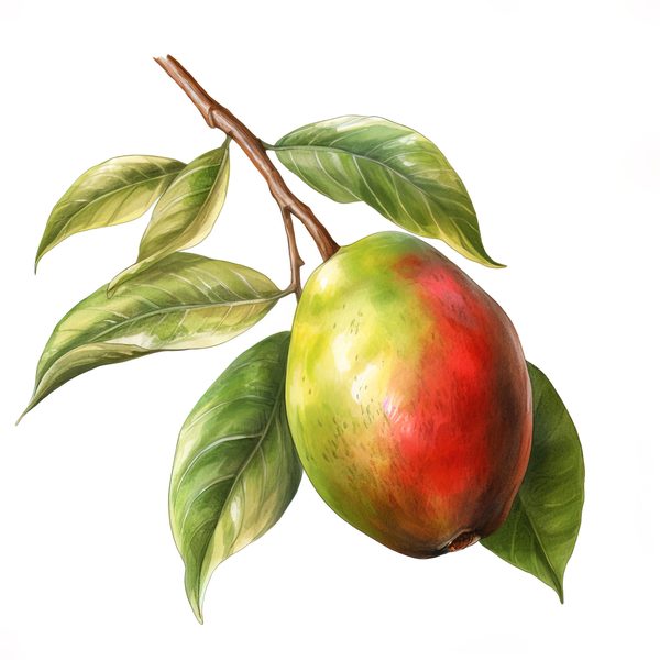 Watercolor Mango Clipart, Fruit Basket Art (PNG JPG, 300 DPI) — image 12