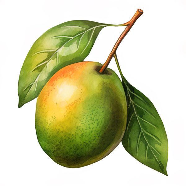 Watercolor Mango Clipart, Fruit Basket Art (PNG JPG, 300 DPI) — image 14