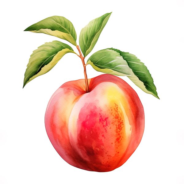 Watercolor Peach Basket Illustration: Rustic DIY Clipart (JPG, PNG) — image 6