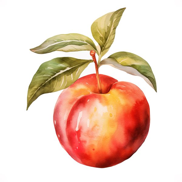 Watercolor Peach Basket Illustration: Rustic DIY Clipart (JPG, PNG) — image 7