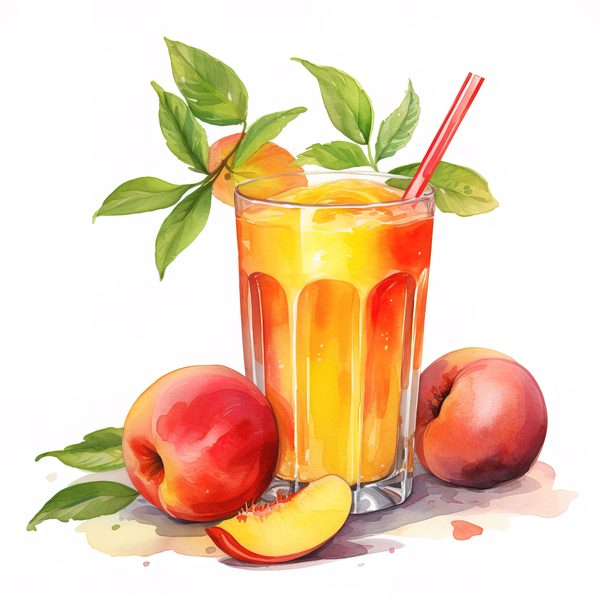 Watercolor Peach Basket Illustration: Rustic DIY Clipart (JPG, PNG) — image 8