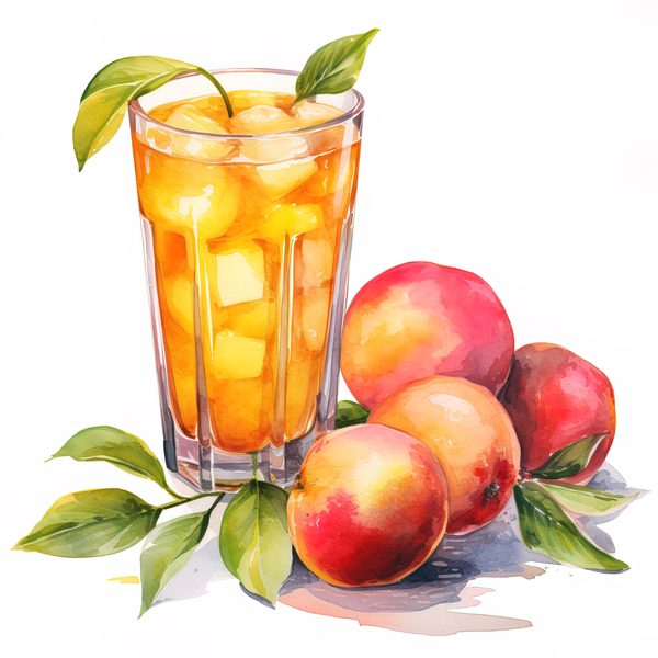Watercolor Peach Basket Illustration: Rustic DIY Clipart (JPG, PNG) — image 10