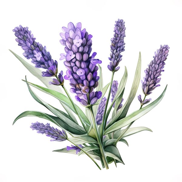 Watercolor Lavender Clipart: Purple Floral Illustrations (Digital Download) — image 3