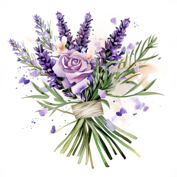 Watercolor Lavender Clipart: Purple Floral Illustrations (Digital Download) — image 5