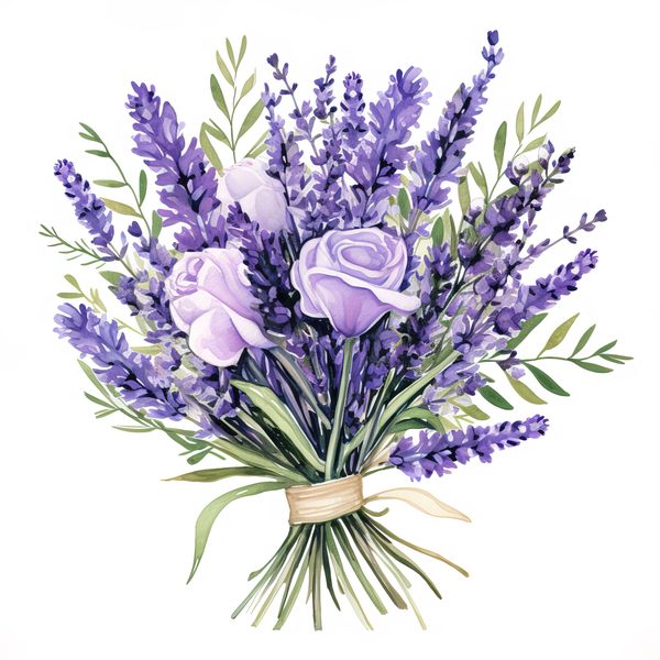 Watercolor Lavender Clipart: Purple Floral Illustrations (Digital Download) — image 7